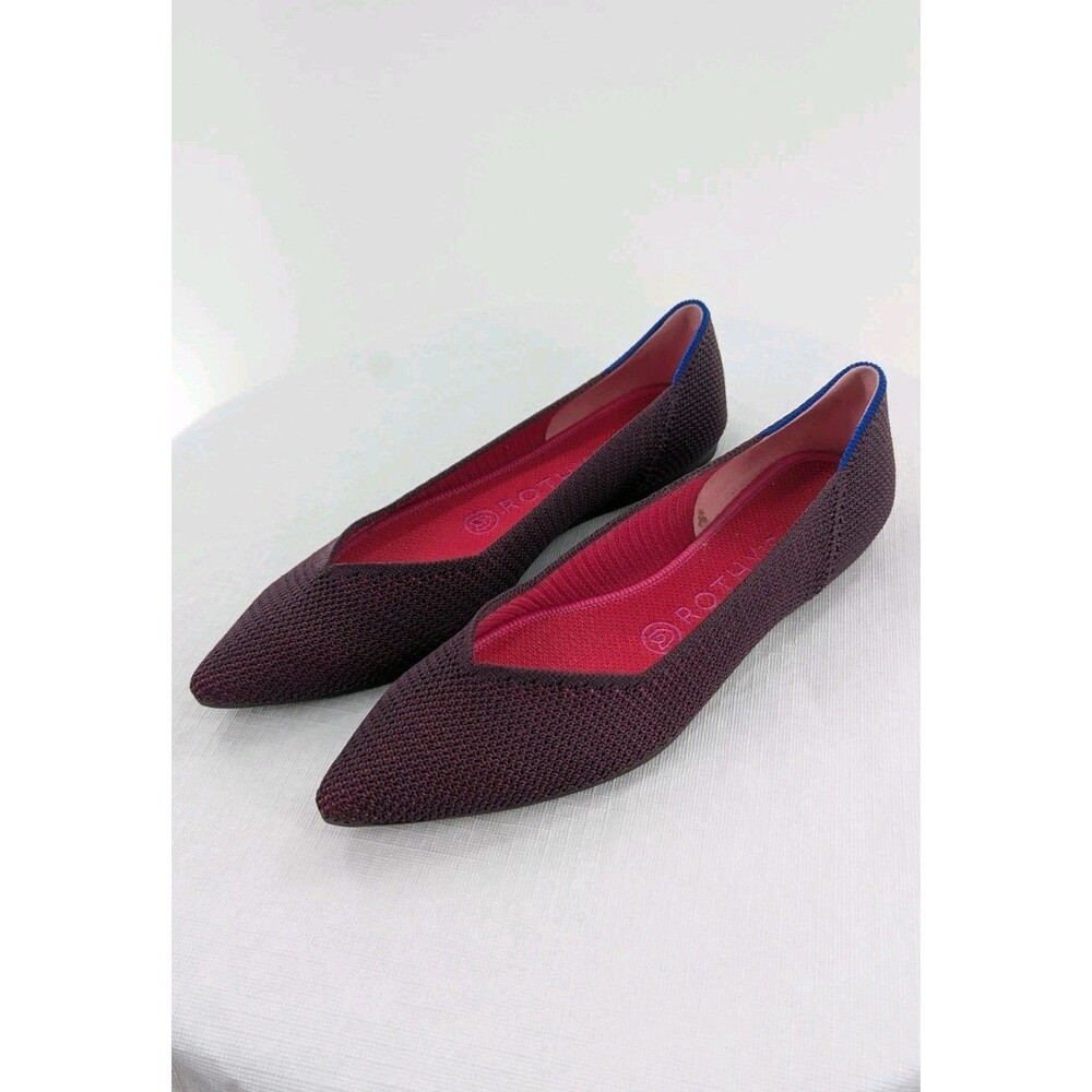 Rare Rothy’s The Point Sz 7.5 Berry Lattice Stitch Women’s Retired Burgundy Work